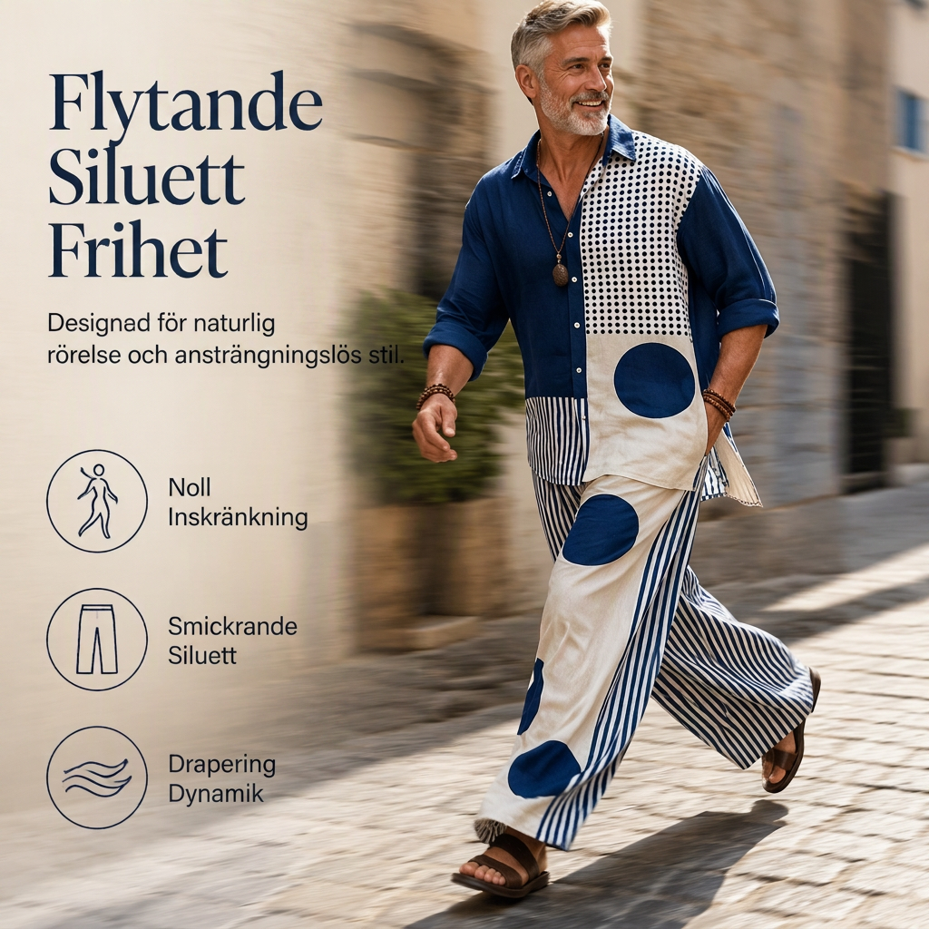 🍂Höstspecial – Endast denna vecka!✨|Tvådelat Herrset i Linne-look – Bekväm Retrodesign med Lös Passform