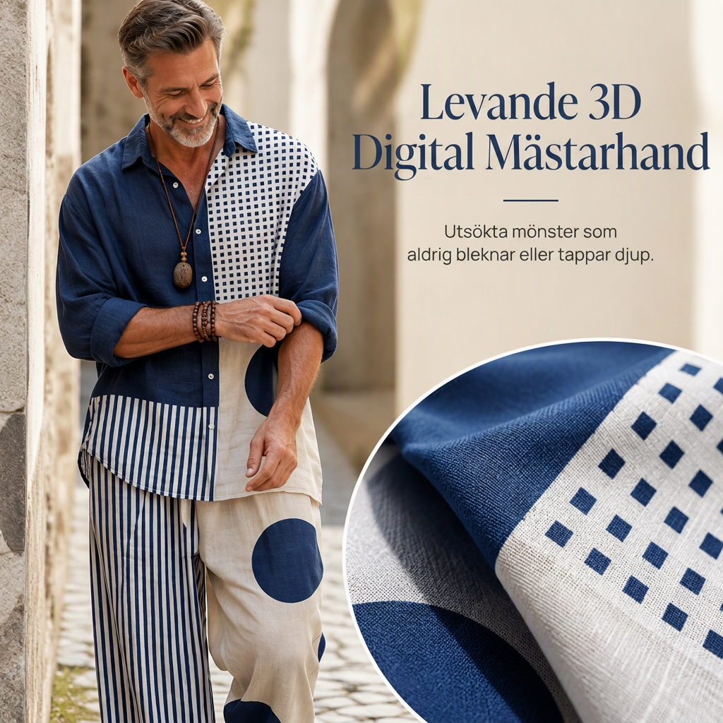 🍂Höstspecial – Endast denna vecka!✨|Tvådelat Herrset i Linne-look – Bekväm Retrodesign med Lös Passform