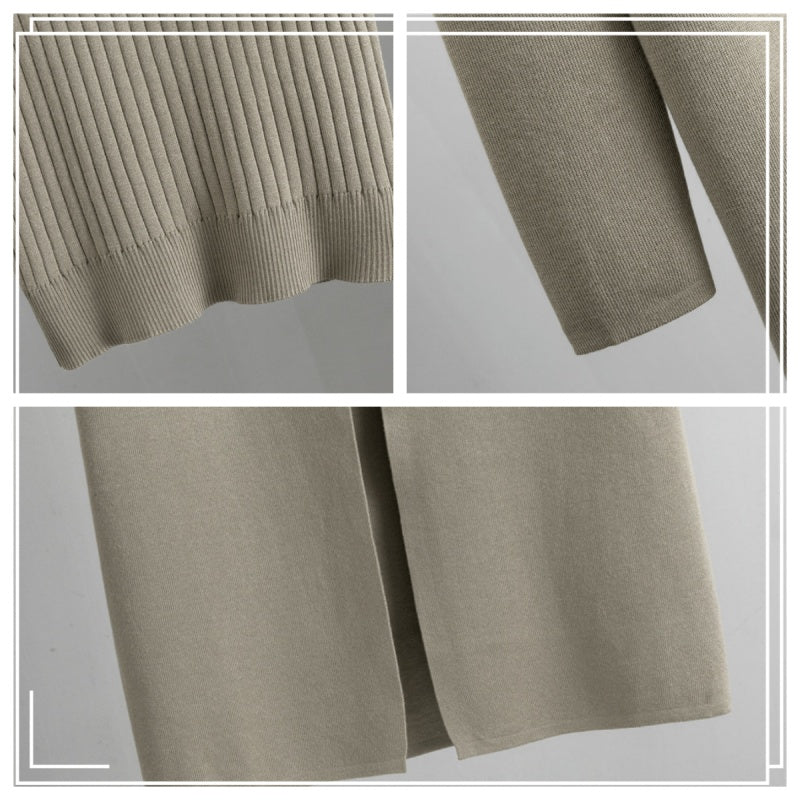 🍂Höstspecial – Endast denna vecka!✨| Elegant 3-delat Damset – Stickad Väst, Cardigan & Vida Byxor för Höst