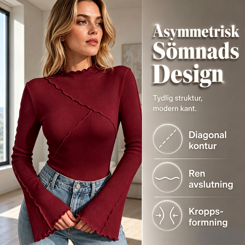 ⏳ Het erbjudande! |Asymmetrisk Långärmad Topp för Kvinnor – Elegant Design med Smickrande Passform