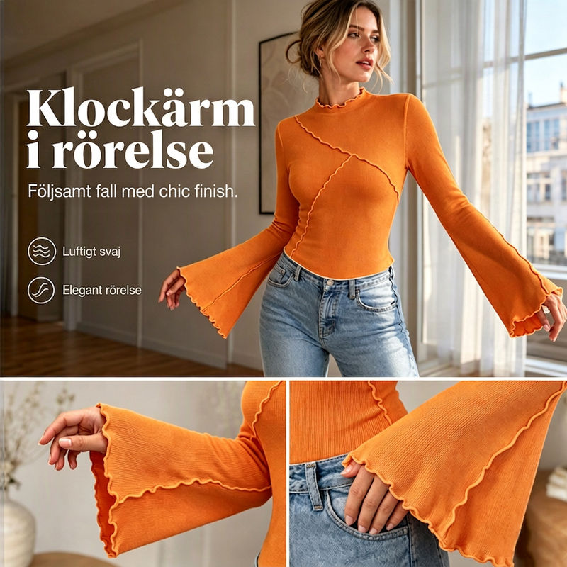 ⏳ Het erbjudande! |Asymmetrisk Långärmad Topp för Kvinnor – Elegant Design med Smickrande Passform