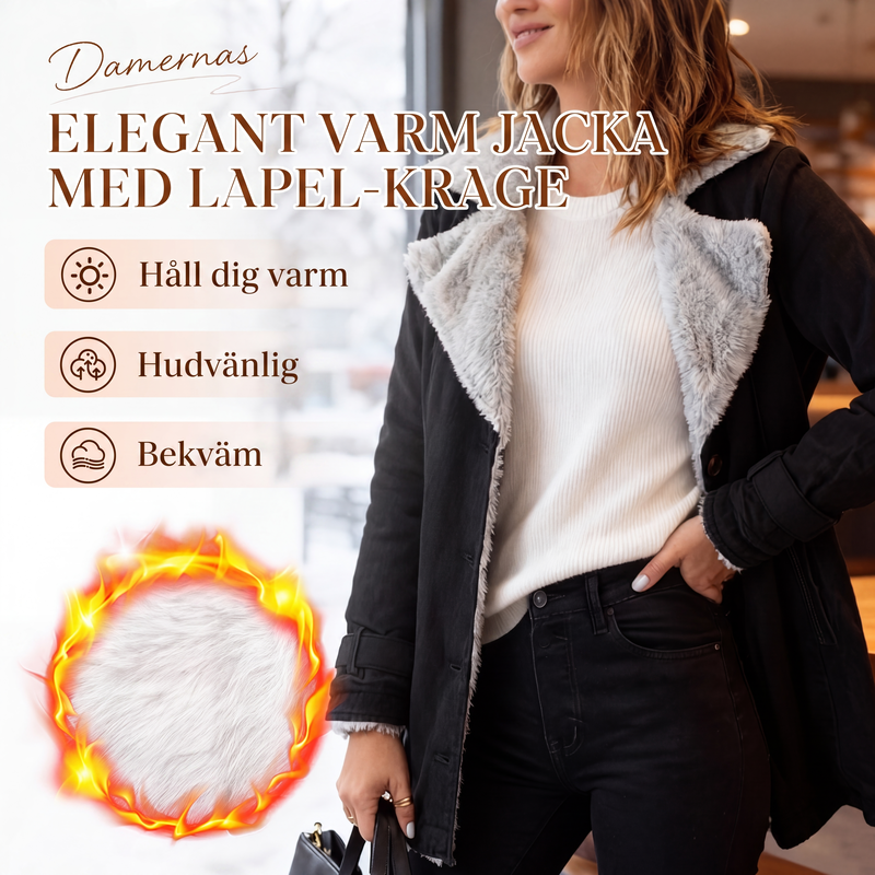 Nya ankomster📦|Varm Damjacka med Mjuk Insida – Elegant Krage och Bekväm Passform