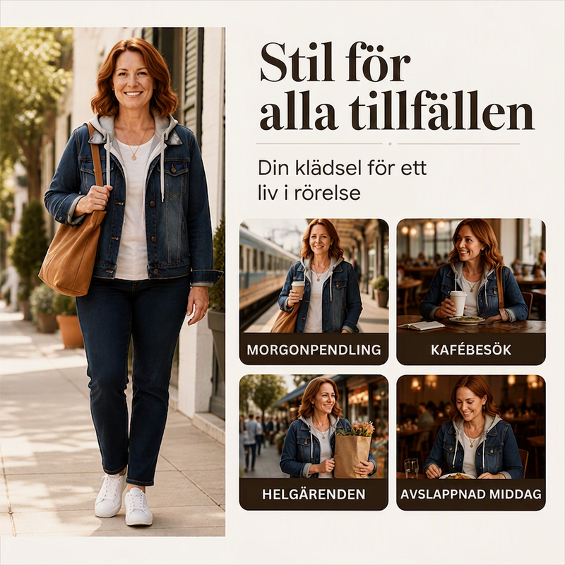 🎉NYHETER 2026✨|Varm Fodrad Jeansjacka för Kvinnor – Klassisk Denim med Huva