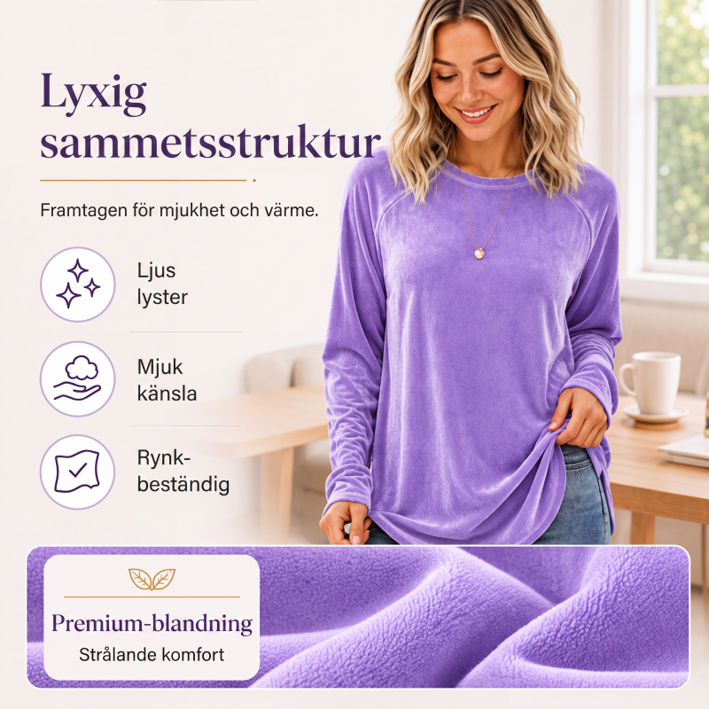 🍂Nya höstnyheter|Mjuk Velourtunika för Kvinnor – Elegant Lång Topp med Bekväm Passform