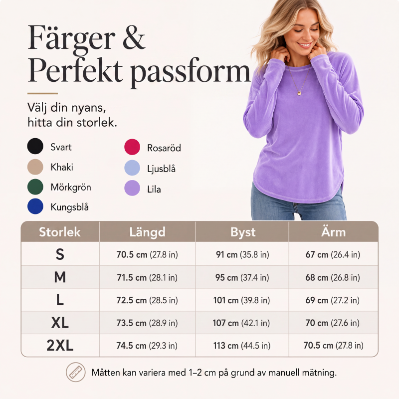 🍂Nya höstnyheter|Mjuk Velourtunika för Kvinnor – Elegant Lång Topp med Bekväm Passform