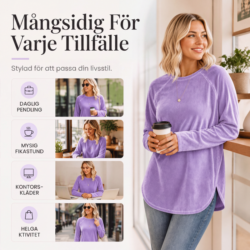 🍂Nya höstnyheter|Mjuk Velourtunika för Kvinnor – Elegant Lång Topp med Bekväm Passform