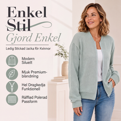 🍂Höstens exklusiva erbjudande|Stickad Jacka för Kvinnor – Elegant Cardigan med Dragkedja och Bekväm Passform
