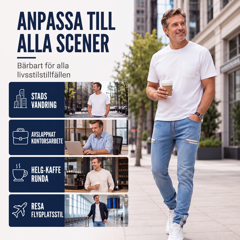 🍂Bästsäljande höstnyheter|Tidlösa Jeans Joggers för Herr – Bekväm Stretch och Modern Passform