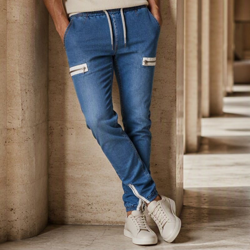 🍂Bästsäljande höstnyheter|Tidlösa Jeans Joggers för Herr – Bekväm Stretch och Modern Passform