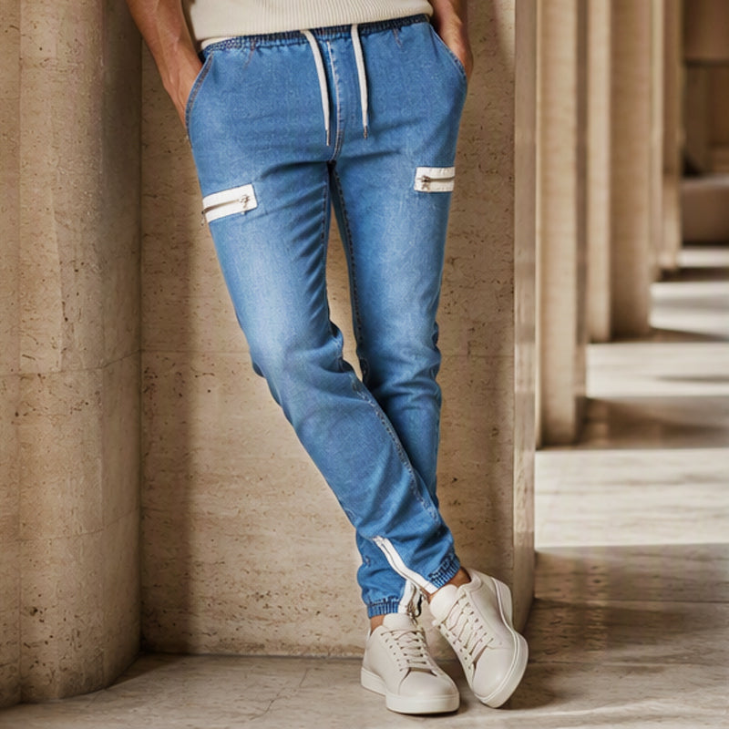 🍂Bästsäljande höstnyheter|Tidlösa Jeans Joggers för Herr – Bekväm Stretch och Modern Passform