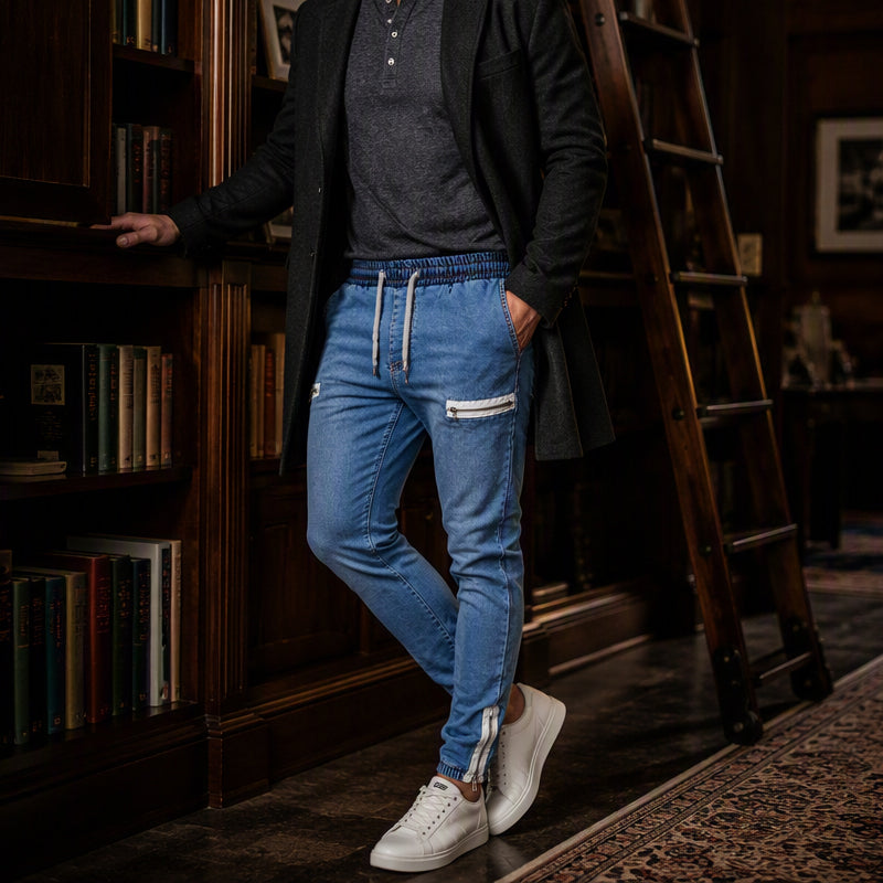 🍂Bästsäljande höstnyheter|Tidlösa Jeans Joggers för Herr – Bekväm Stretch och Modern Passform