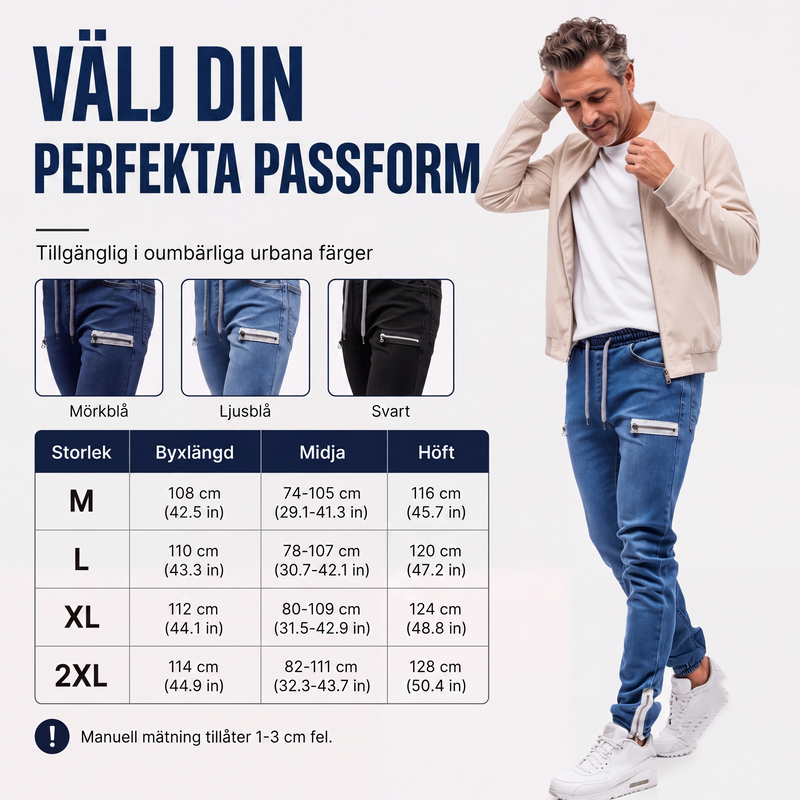 🍂Bästsäljande höstnyheter|Tidlösa Jeans Joggers för Herr – Bekväm Stretch och Modern Passform