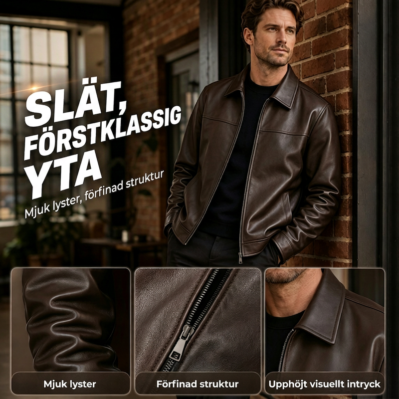 Bästsäljare🔥|Herrjacka i Konstläder – Klassisk och Stilren Passform