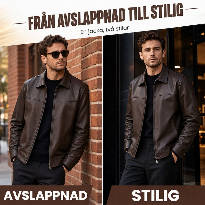 Bästsäljare🔥|Herrjacka i Konstläder – Klassisk och Stilren Passform