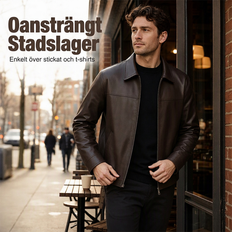 Bästsäljare🔥|Herrjacka i Konstläder – Klassisk och Stilren Passform