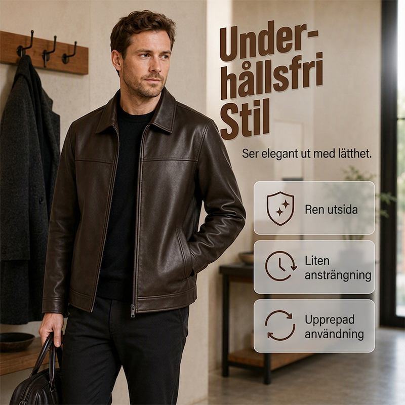 Bästsäljare🔥|Herrjacka i Konstläder – Klassisk och Stilren Passform