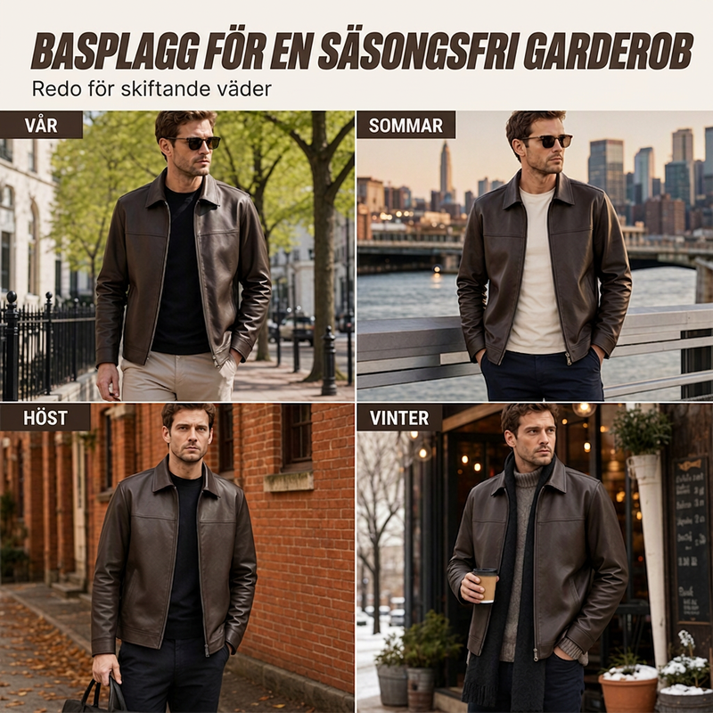 Bästsäljare🔥|Herrjacka i Konstläder – Klassisk och Stilren Passform