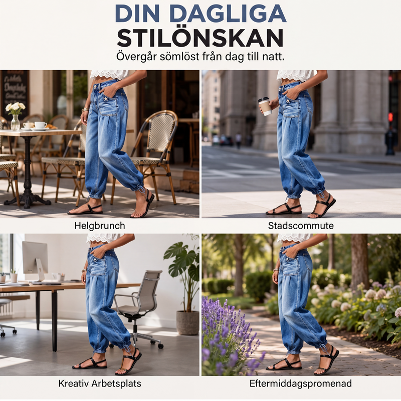 ⏳ Het erbjudande! |Högmidjade Stretchjeans för Kvinnor – Bekväm Passform och Smickrande Siluett