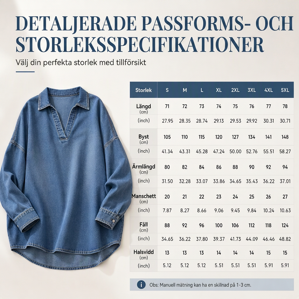 📢📢50 % rabatt!!!🎉✨Oversized Denimtröja Dam – Mjuk V-ringad Jeansskjorta med Fladderärm & Avslappnad Passform