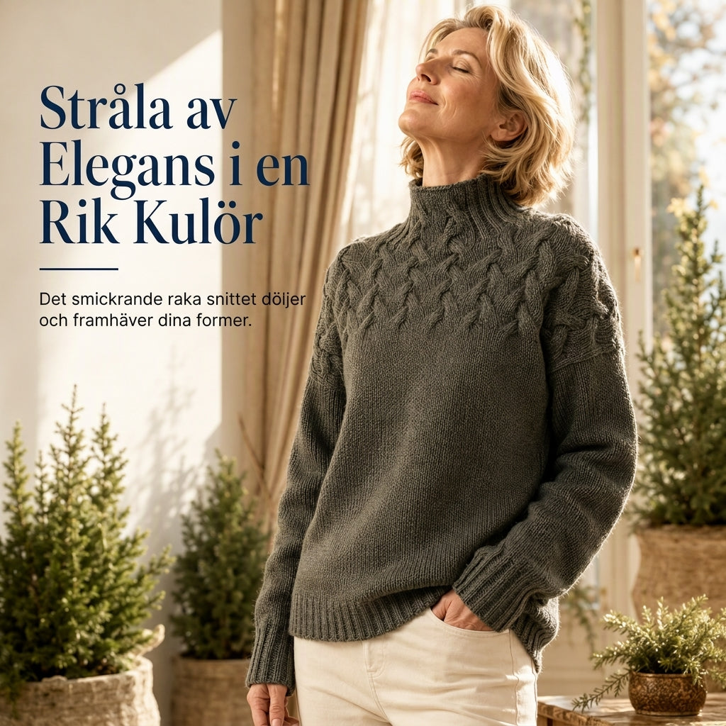 🍂Bästsäljande höstnyheter|⭐ Damernas Elegant Kabelstickad Polotröja – Mjuk & Varm Hösttröja med Hög Krage