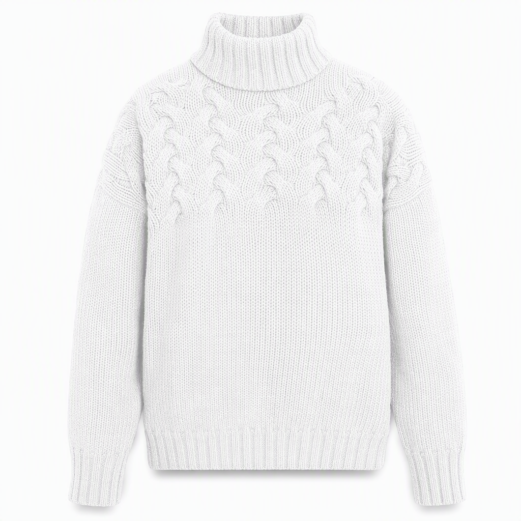 🍂Bästsäljande höstnyheter|⭐ Damernas Elegant Kabelstickad Polotröja – Mjuk & Varm Hösttröja med Hög Krage