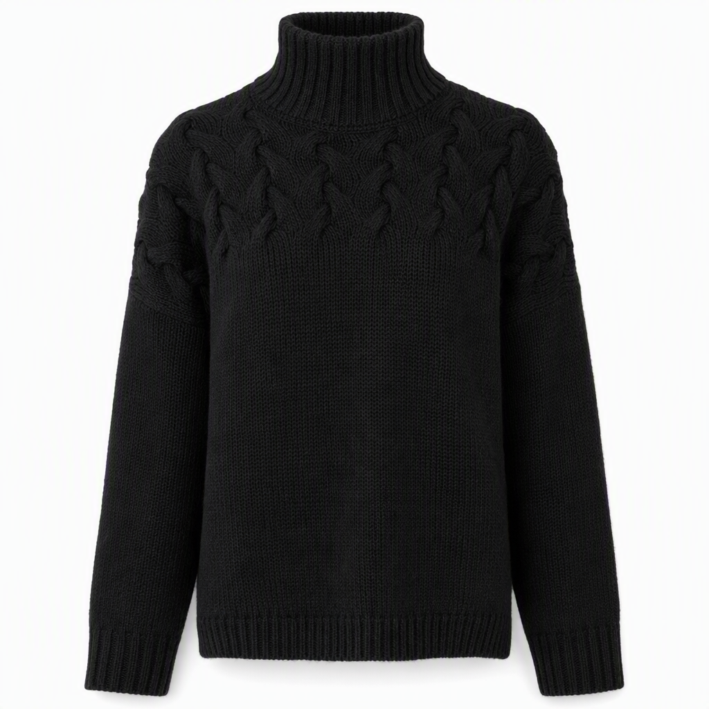 🍂Bästsäljande höstnyheter|⭐ Damernas Elegant Kabelstickad Polotröja – Mjuk & Varm Hösttröja med Hög Krage