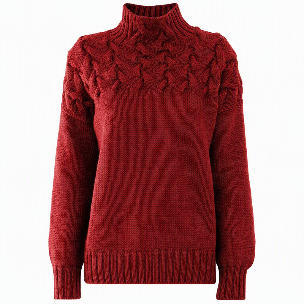 🍂Bästsäljande höstnyheter|⭐ Damernas Elegant Kabelstickad Polotröja – Mjuk & Varm Hösttröja med Hög Krage