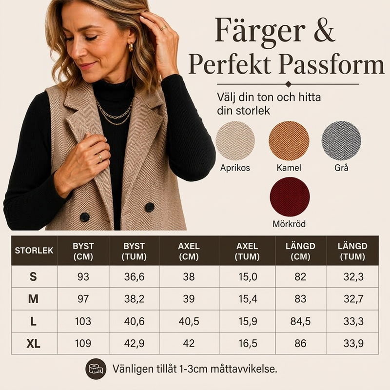 🍂Höstens bästsäljare|Damernas Elegant Kavajväst – Stilren Dubbelknäppt Västmönster för Höstens Mode