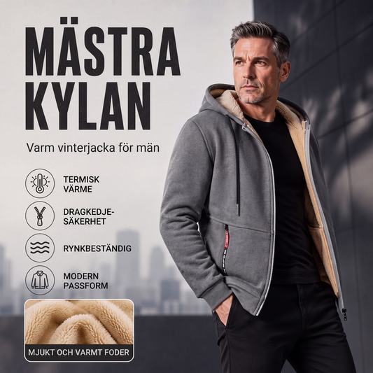 🍂Höstspecial – Endast denna vecka! 50 % rabatt!!!🎉✨Varm Vinterjacka Herr med Huva – Fodrad Termojacka med Modern Passform & Mjuk Insida