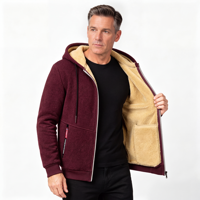 🍂Höstspecial – Endast denna vecka! 50 % rabatt!!!🎉✨Varm Vinterjacka Herr med Huva – Fodrad Termojacka med Modern Passform & Mjuk Insida
