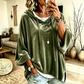 Bästsäljare🔥|Damernas Sammets-Hoodie – Mjuk Oversized Tröja med Dragsko för Elegant & Bekväm Vardag