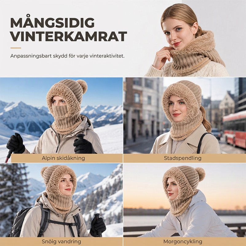 Bästsäljare🔥|Varm 3-i-1 Mössa för Dam – Perfekt för Höst & Vinter