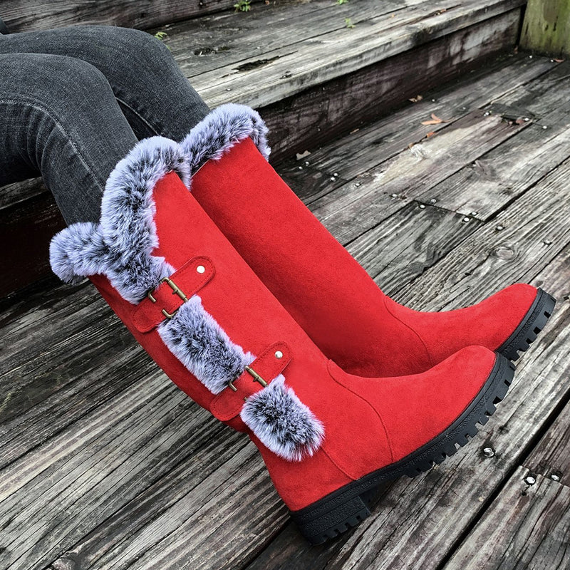 Höstens bästsäljare-✨Eleganta Vinterstövlar för Dam – Pälsfodrade Boots med Varm Komfort