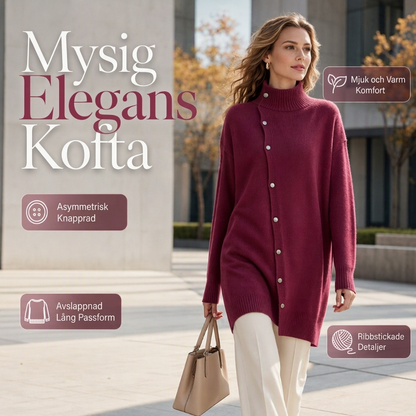🍂Nya höstnyheter|Mysig Elegant Kofta för Dam – Lång Passform och Mjuk Komfort för Höstens Alla Dagar