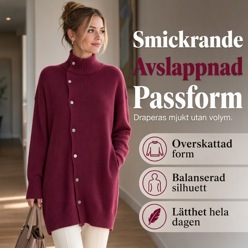 🍂Nya höstnyheter|Mysig Elegant Kofta för Dam – Lång Passform och Mjuk Komfort för Höstens Alla Dagar
