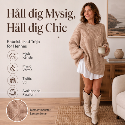🍂Höstens bästsäljare|Mysig Kabelstickad Tröja för Dam – Varm Komfort & Elegant Höststil