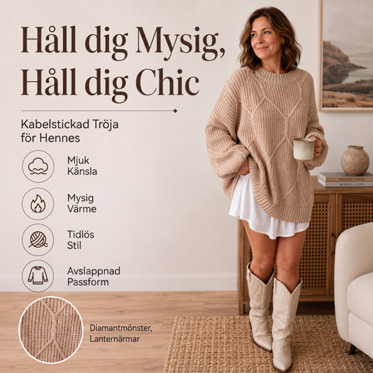 🍂Höstens bästsäljare|Mysig Kabelstickad Tröja för Dam – Varm Komfort & Elegant Höststil