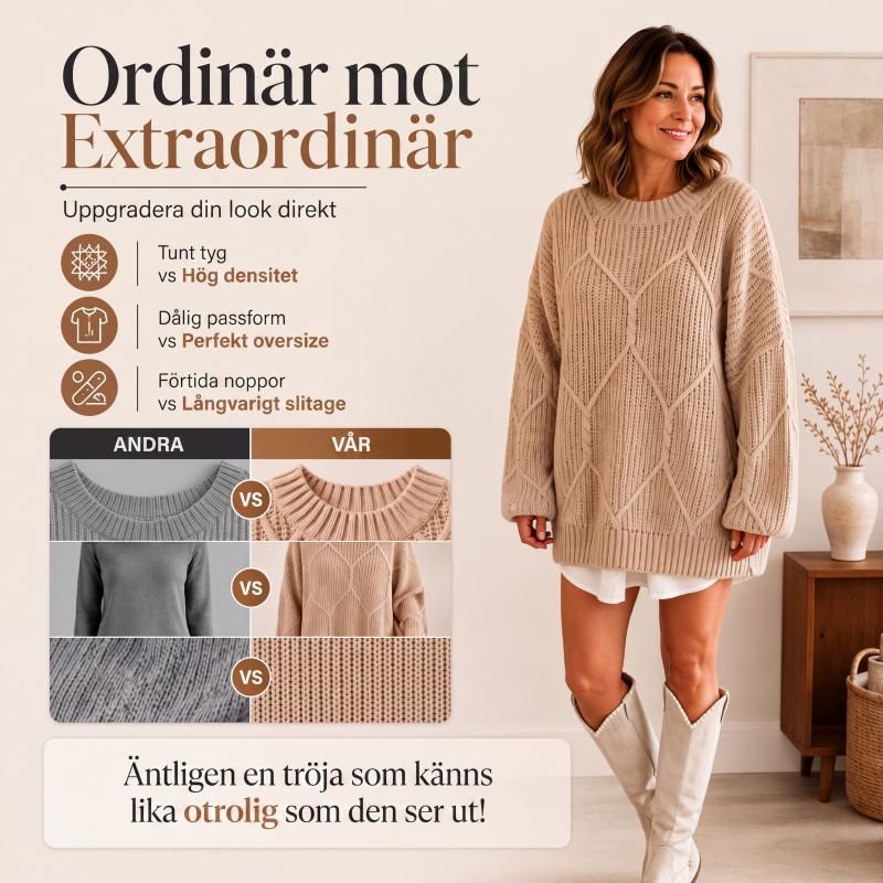 🍂Höstens bästsäljare|Mysig Kabelstickad Tröja för Dam – Varm Komfort & Elegant Höststil