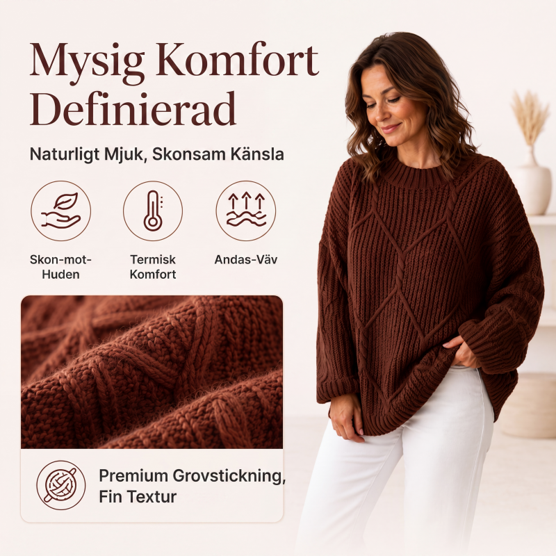 🍂Höstens bästsäljare|Mysig Kabelstickad Tröja för Dam – Varm Komfort & Elegant Höststil