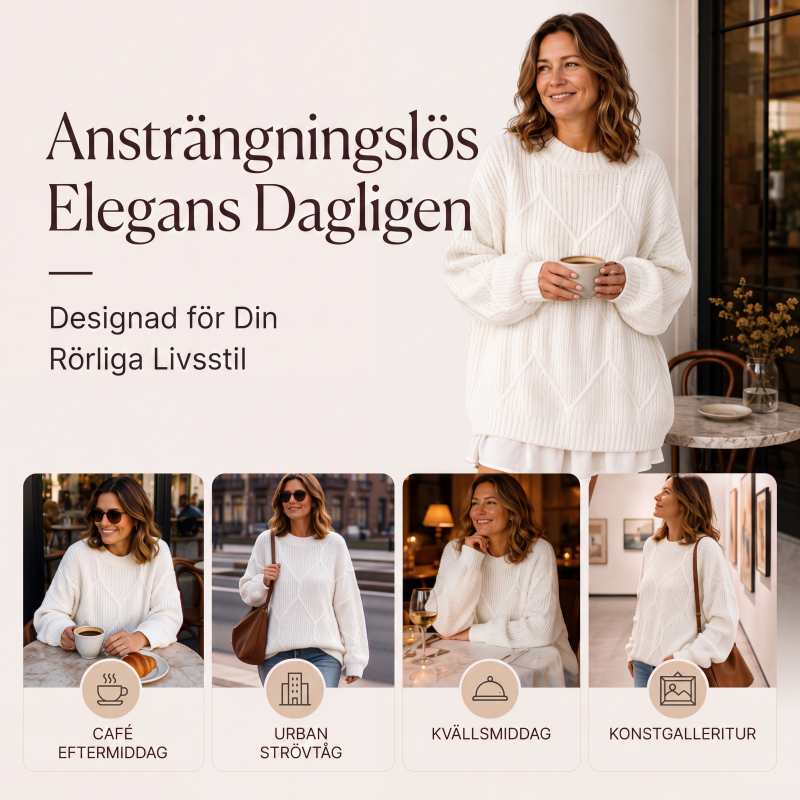 🍂Höstens bästsäljare|Mysig Kabelstickad Tröja för Dam – Varm Komfort & Elegant Höststil
