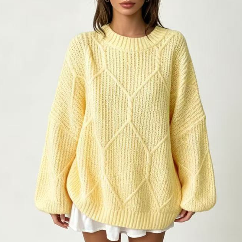 🍂Höstens bästsäljare|Mysig Kabelstickad Tröja för Dam – Varm Komfort & Elegant Höststil