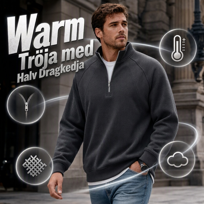 ✨Varm och avslappnad tröja med halv dragkedja för herrar