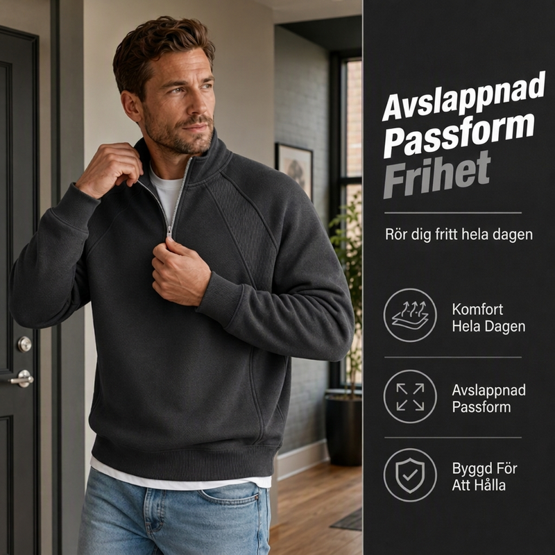 ✨Varm och avslappnad tröja med halv dragkedja för herrar