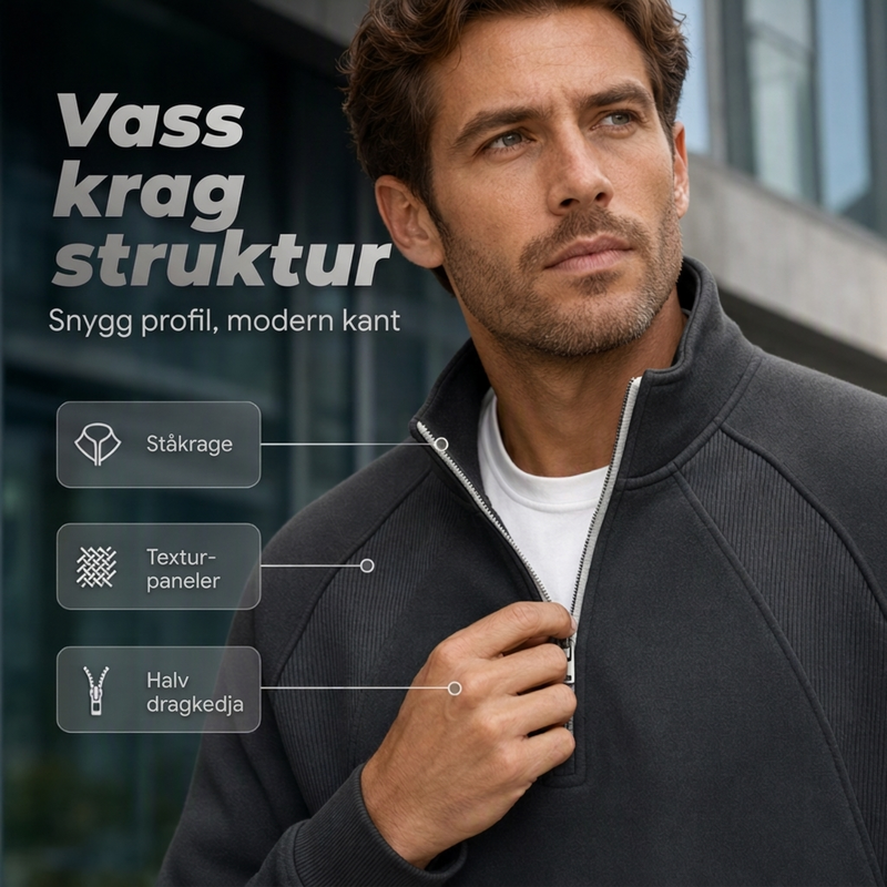 ✨Varm och avslappnad tröja med halv dragkedja för herrar