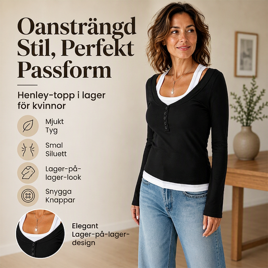 ⏳ Het erbjudande! |Elegant Damtop med Falsk Lager-På-Lager Look – Bekväm Stil För Varje Dag