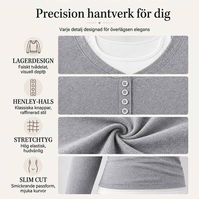 ⏳ Het erbjudande! |Elegant Damtop med Falsk Lager-På-Lager Look – Bekväm Stil För Varje Dag