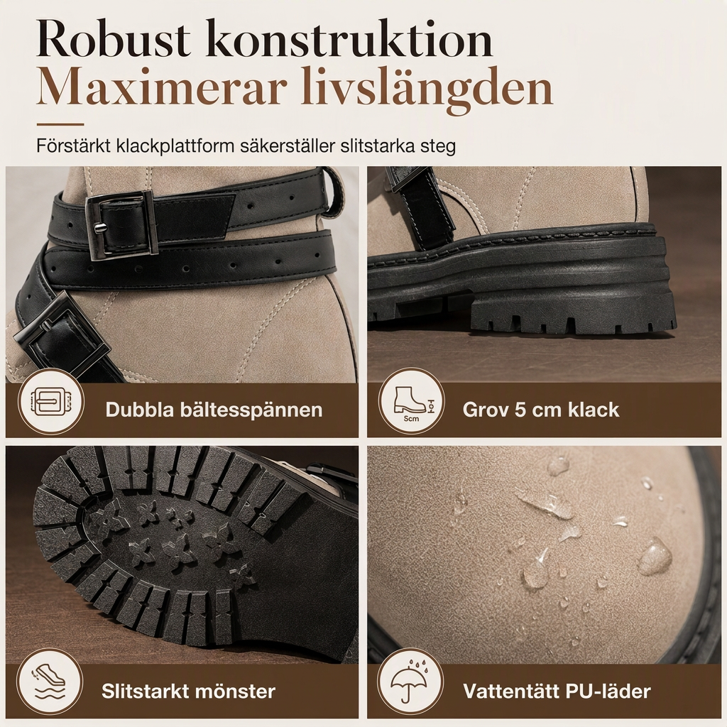 🍂 Höstens Favorit | Bekväma Damboots med Stabil Klack & Mjuk Passform