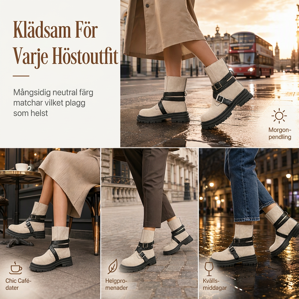 🍂 Höstens Favorit | Bekväma Damboots med Stabil Klack & Mjuk Passform