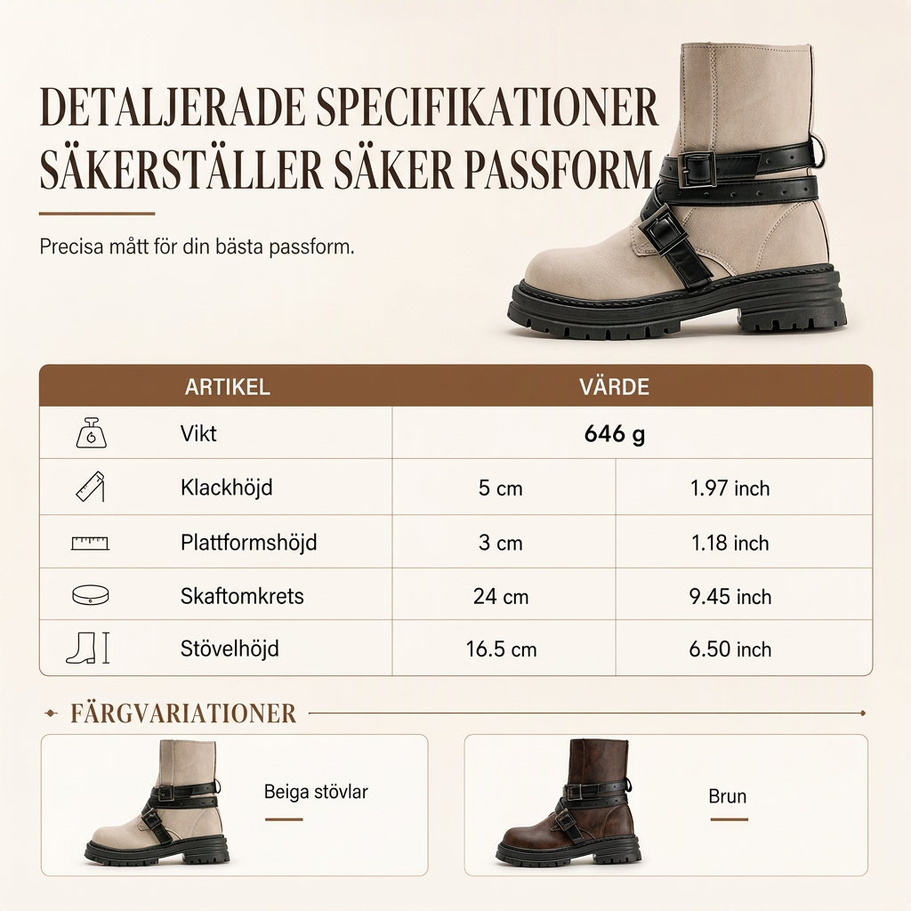 🍂 Höstens Favorit | Bekväma Damboots med Stabil Klack & Mjuk Passform
