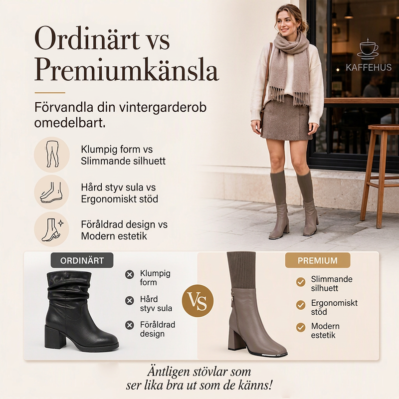 🍂 Höstens Eleganta Stövlar | Stretchdesign Med Bekväm Blockklack För Dam